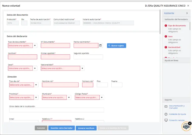 Imagen de un formulario