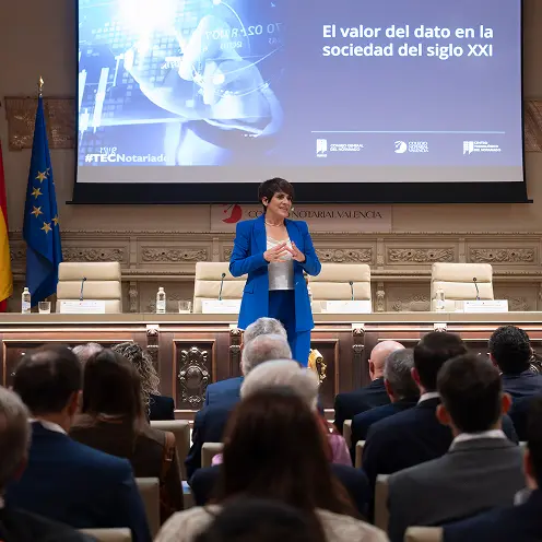Fotografía del salón de actos del Ilustre Colegio Notarial de Valencia durante la celebración de las III Jornadas Tecnológicas del Notariado